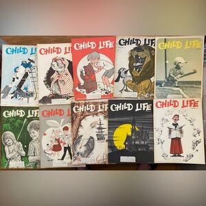 Vintage 60s Child Life Magazine Activity Book Lot Winnie The Pooh Halloween Xmas